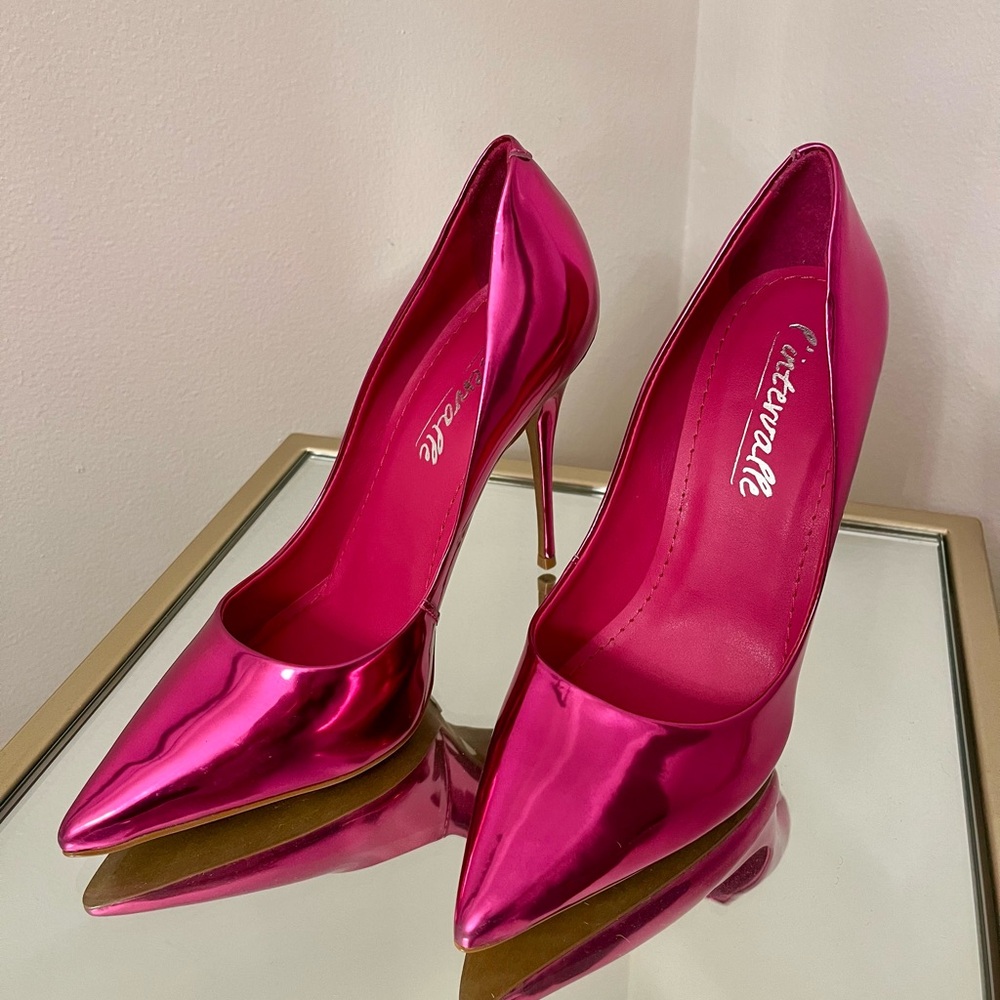 L'Intervalle Pink Mirror Pumps - Picture 7 of 7